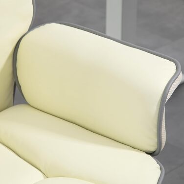 Офісне крісло Vinsetto, ергономічне робоче крісло з функцією відкидання спинки, функція повороту, комп&39ютерне крісло з регулюванням висоти для домашнього офісу, штучна шкіра, кремовий колір, 76 x 80 x 124 см