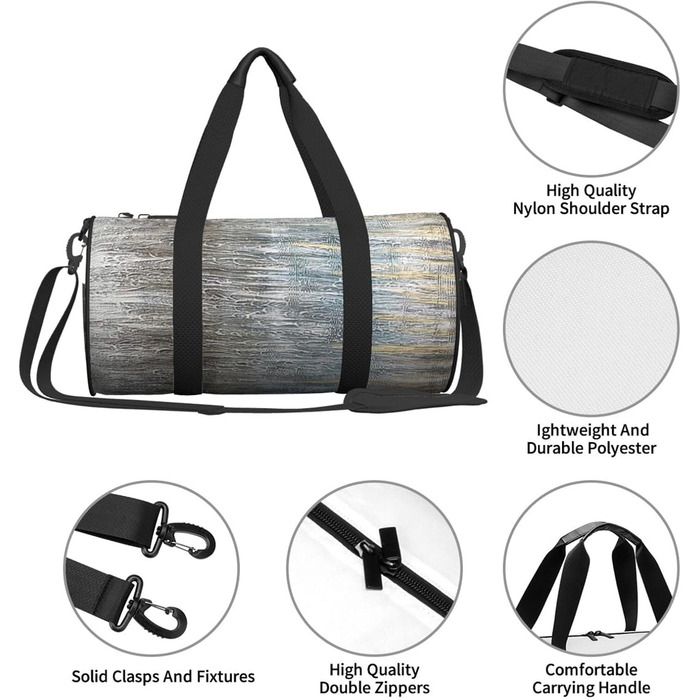 Спортивна сумка, дорожня сумка, з текстурованим принтом масляний живопис, сумка для подорожей на вихідні, чорна, універсальний розмір