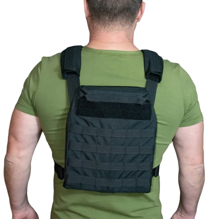 Плитоноска полегшена з кордури Kirasa чорна (Арт.KI1011)