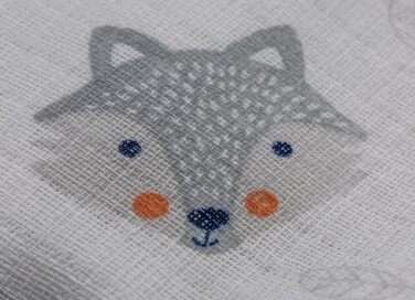 Муслінові серветки Clever Kids упаковка 5 лисичка світло-сіра та зірочки Oeko-TEX подвійне плетіння 70x80 серветки для відрижки (л