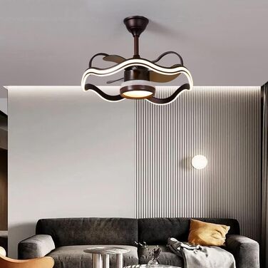 Кришталевий стельовий вентилятор зі світлом і світлодіодним пультом Сучасний невидимий стельовий вентилятор 3 зміни світла Тихий с