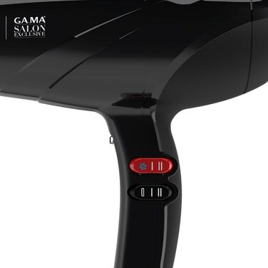 Професійний фен GA.MA Italy Pluma 5500 Oxy-Active, 2400 Вт, італійський AC-двигун, технології System C та Oxy-Active для блискучого та гладкого волосся, чорний