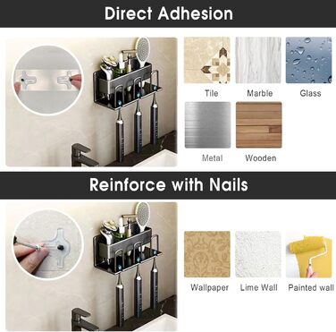 Тримач для зубних щіток, тримач для зубних щіток для душової кабіни, настінний тримач для зубних щіток, тримач для душової кабіни,