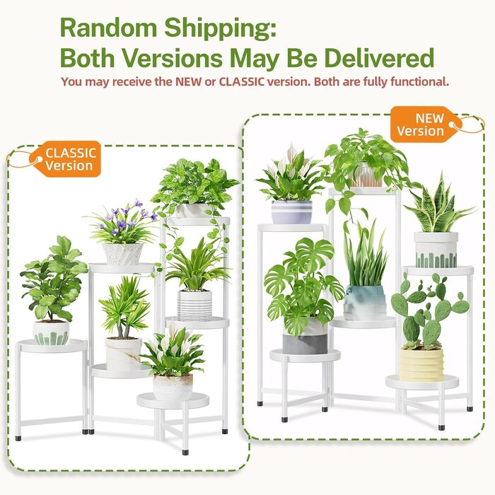 Велика металева підставка для рослин з 6 ярусами, підставка для квітів, полиця для рослин, для використання в приміщенні/на вулиці, складна підставка для рослин для саду, балкону, вітальні, біла/чорна, 6 ярусів, білий