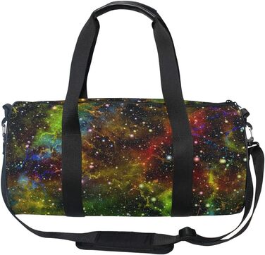 Спортивна сумка з абстрактним, барвистим дизайном всесвіту веселка, туманність, галактика. Дорожня сумка-вікендер з міцного канвасу для чоловіків та жінок. Ідеально підходить для спорту, подорожей та на вихідні.