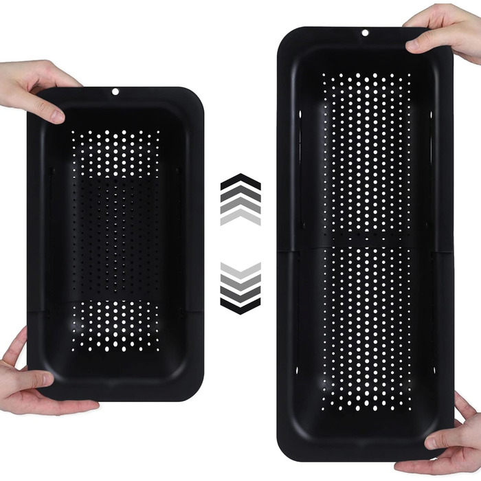 Кошик для сита BLUE GINKGO над раковиною миття овочів та фруктів, злив вареної локшини висувна шухляда кухонне приладдя (20 Вт x 3