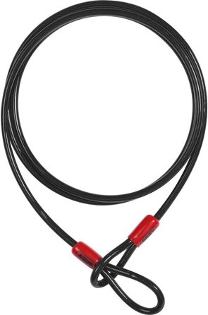 Трос ABUS Cobra 8 Loop - сталевий трос із пластиковим покриттям - захисний для велосипедних та мотоциклетних аксесуарів - довжина 2,5 метра, товщина 8 мм, чорний, 250 см