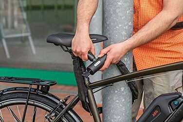 Замок велосипедний Prophete, ланцюговий з автоматичним замиканням, захист від втрати ключа, довжина 120 см, колір чорний