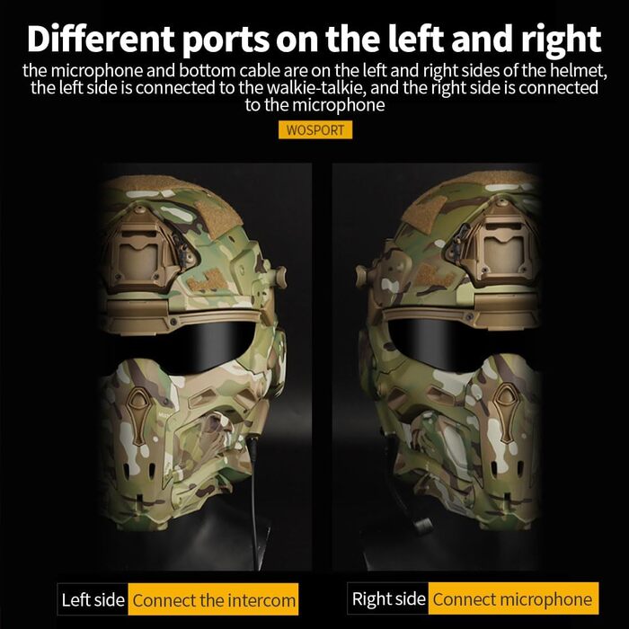 Тактичний шолом з маскою, вентилятором із захистом від запотівання та навушниками для зв&39язку, військовий швидкий шолом HL-98 для страйкболу, пейнтболу та CP