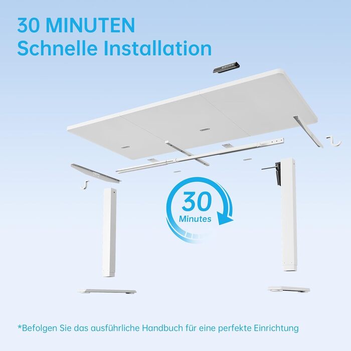 Електричне регулювання висоти письмового столу 120x60 см, ергономічний стіл для роботи сидячи та стоячи, комп&39ютерний стіл, стіл для роботи стоячи, регульований стіл для роботи стоячи з функцією пам&39яті, білий, 120 x 60 см