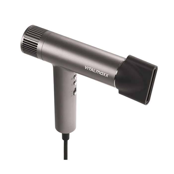 Компактний фен з іонізацією та BLDC-мотором Фен з 3 рівнями температури та 2 швидкостями 2 насадки та цифровий дисплей 1500 Вт надзвичайно тихий