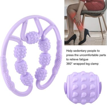 Масажний ролик, U-подібна форма Trigger Point Massage Roller 7 коліс Масажний ролик для литок ніг рук знімає біль у м'язах, знімає біль, скутість і напружені м'язи