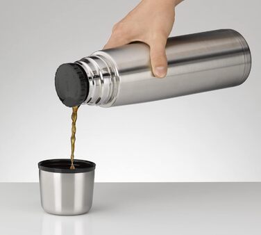 Л, термопляшка з нержавіючої сталі з чашкою для пиття, повністю герметична з кришкою, що закручується, зберігає напої гарячими, не залишає відбитків пальців, довговічна, можна мити в посудомийній машині, без BPA, 1000 мл, 1.0