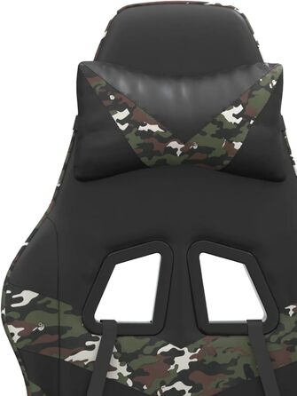 Поворотне ігрове крісло, чорне з камуфляжною штучною шкірою, модель 349554