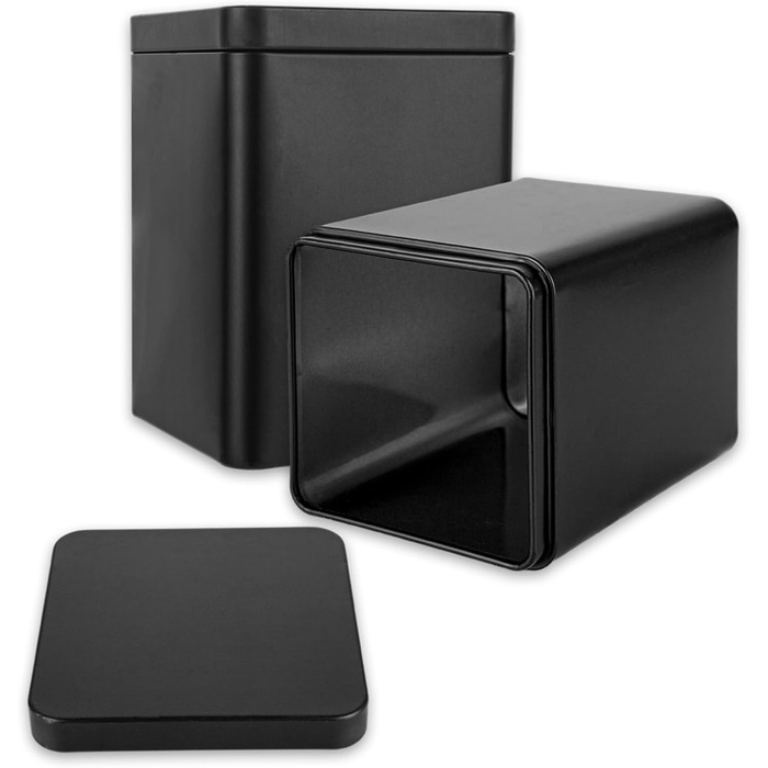 Чайних банок для розсипного чаю (від 100 г до 250 г), 8 x 8 x 11 см металеві ароматичні бляшанки для спецій для кавових зерен та спецій (сірі), 15