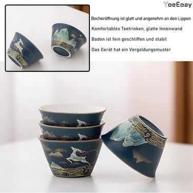 Порцеляновий набір для чайної церемонії Гунфу, 13 предметів, дорожній, портативний та практичний набір для чаювання для дорослих, у сірому шкіряному чохлі - ідеально підходить для поціновувачів чайної культури та проведення чайних церемоній