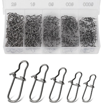 Аксесуари для риболовлі Застібки 000 00 0 1 2, 200 Pieces Snaps for Swivels Fishing Set Quick Change Snaps Angel 5 Sizes Fishing Snaps with Duo Lock Easy Snap for Bait Swivels & Trouble Connections