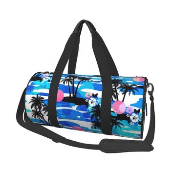 Дорожня сумка-циліндр з пальмовим принтом, спортивна сумка для чоловіків та жінок, сумка-мішок, спортивна сумка