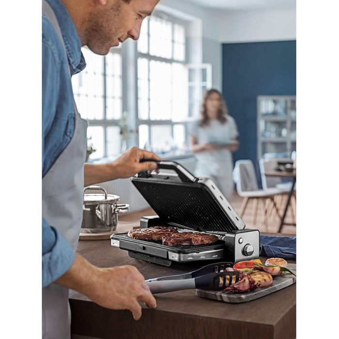 В-1, Настільний гриль, Пластини для гриля, Можна мити в посудомийній машині, 2100 Вт, 2-