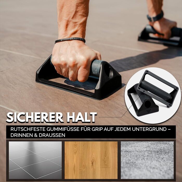 Ручки для віджимань GORNATION, перекладина для віджимань із силіконовою ручкою та нековзною гумовою основою, легка та портативна, обладнання для калістеніки для дому, ручки для стійки на руках, тренування вдома та на свіжому повітрі, темно-сіра