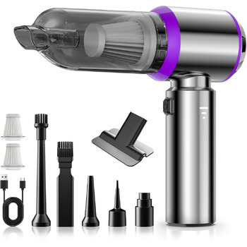 Ручний пилосос Tidy Cats, акумуляторний акумуляторний ручний пилосос на 18000 Па, 3-швидкісний автомобільний пилосос з миючим філь