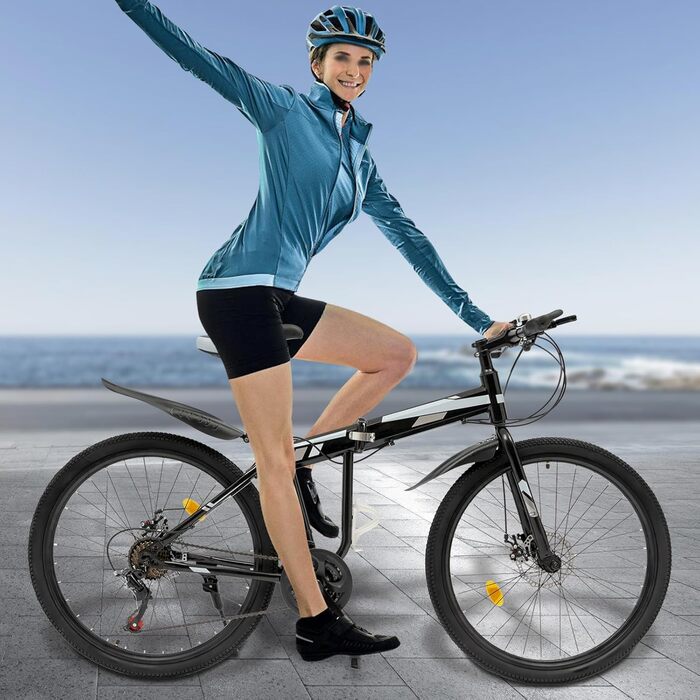 Дюймовий гірський велосипед, 21-швидкісний дорослий велосипед, регульована висота 92-97 см, вантажопідйомність 150 кг, складаний