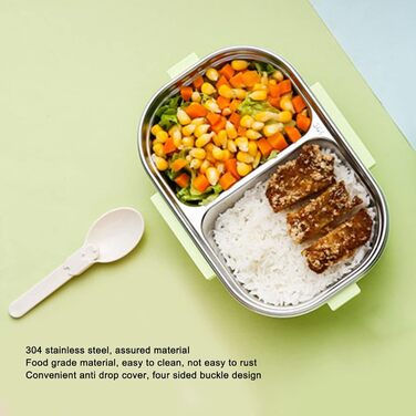 Ланчбокс з нержавіючої сталі, зелений, з термоізоляцією для студентів/дітей