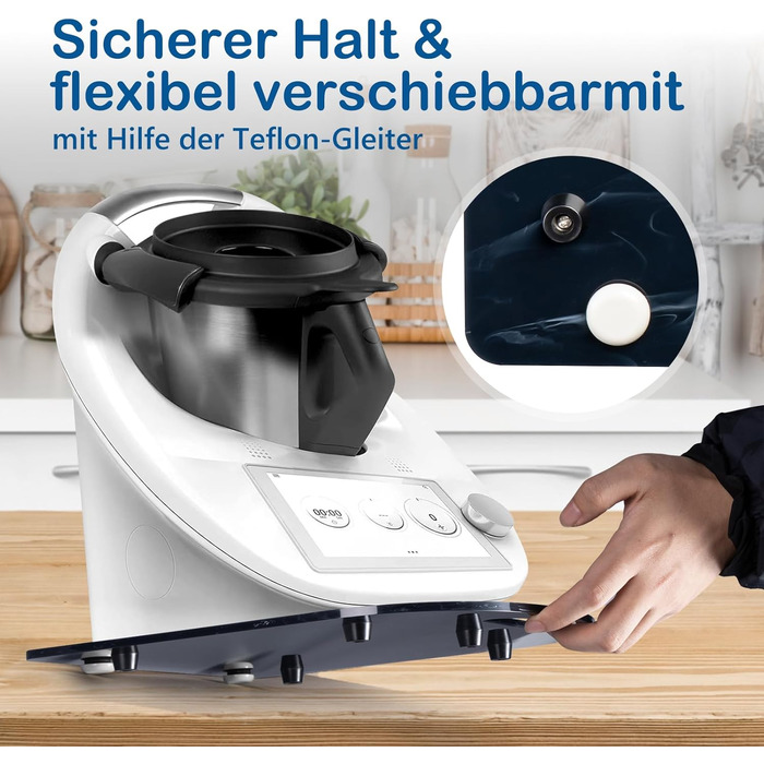 Розсувна дошка Achkey для Thermomix TM6 TM5 Високоякісні тефлонові ковзання без зусиль і надійна підставка Малюнок Художня хмара