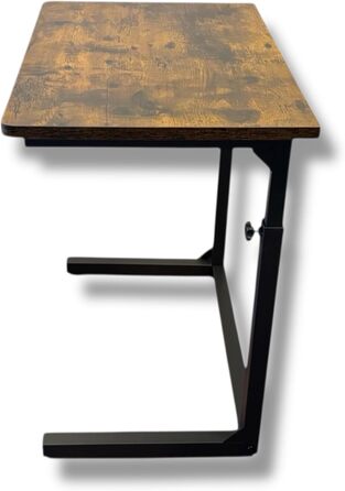 С-подібний журнальний столик для дивана з регульованою висотою, столик для ноутбука для дивана та ліжка, рустикальний коричневий