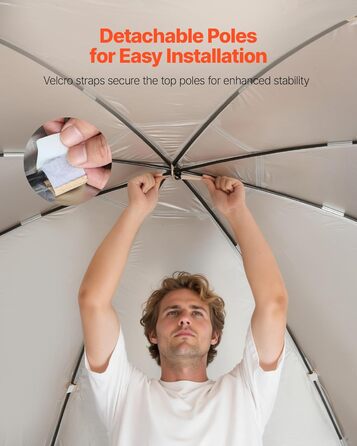 Намет-будинок VEVOR, 3 x 2,8 м, 4-8 осіб, розкладний намет для забезпечення приватності, портативний, екранований, з сумкою для перенесення, сітчастими бортами, кілками для землі, для саду, патіо, заднього двору, активного відпочинку на свіжому повітрі, б