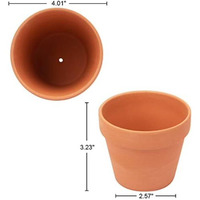 Горщики для рослин 4 фути, Теракотові горщики, Глиняні горщики, Глиняна кераміка, Горщики для кактусів, Квіткові горщики, Горщики для сукулентів, Горщики для рослин, Садові горщики, Теракотові горщики, Горщики для рослин (4 фути), 26 шт.