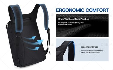 Рюкзак-холодильник 25 л, сумка-холодильник, сумка для пікніка, велика ізольована сумка-холодильник для пікніків/барбекю/кемпінгу/прогулянок/шопінгу (чорний)