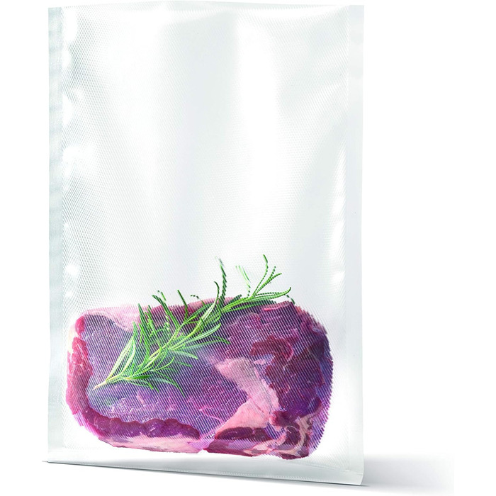 Вакуумний пакет AEG AVSB1 (сумісний з холодильником і морозильною камерою, зберігати свіжим, консервувати, готувати, готувати за технологією sous vide, попередньо нарізаний, 7-шаровий, стійкий до розриву, 500 мл, від -30 C до 110 C, прозорий), 22 см x 30 