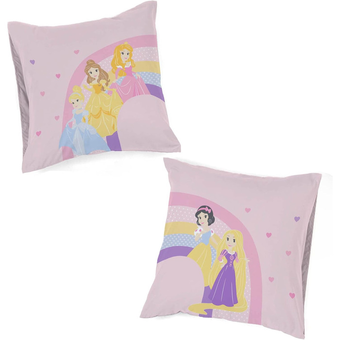 Комплект постільної білизни Disney Princess Cut Paper 100 бавовна, 3 предмета, розмір односпального ліжка 135x200 см - підодіяльни