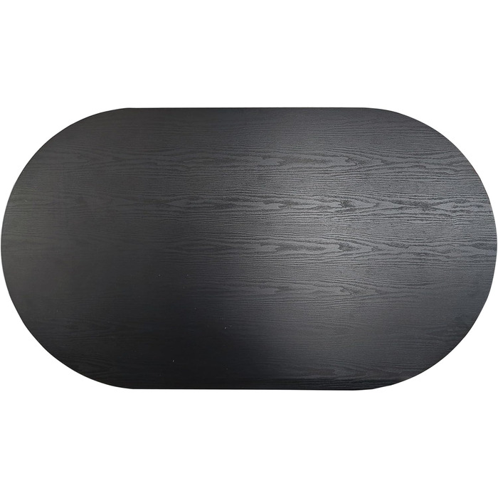 Обідній стіл SAM Ovi 204 x 90 см Деревина чорного кольору Стільниця товщиною 40 мм V-подібні ніжки Овальний обідній стіл з прямими краями Дерев&39яний обідній стіл Дерев&39яний обідній стіл 204 x 90 см Чорний