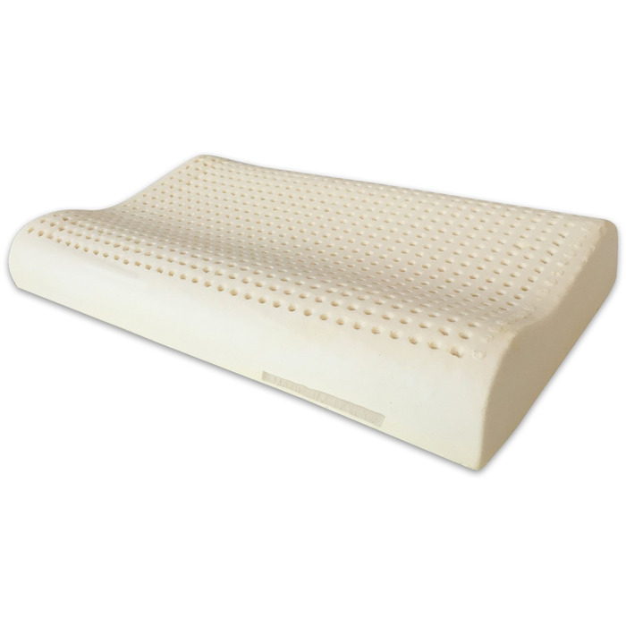 Подушка з натурального латексу, модель з подвійною хвилею - Перфорована латексна подушка, ультрадихаюча, природний та здоровий відпочинок - максимальний комфорт, ергономічна, антибактеріальна - 100 зроблено в Італії
