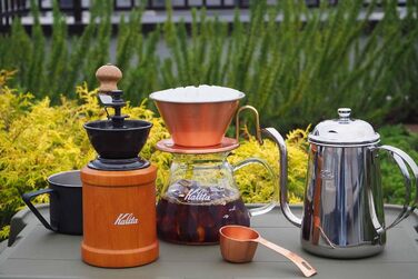 Кавовий сервіз Kalita I Переливна чашка I Крапельниця на 500 мл I Термостійке скло I Зроблено в Японії I Прозора, одномісна чашка