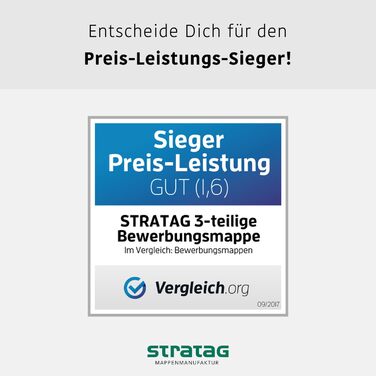 Трисекційних папок для аплікацій, синього кольору, з 2 затискними рейками з текстурою тонкої шкіри - високоякісне тиснення &quotAPPLICATION&quot - безпосередньо від виробника STRATAG, 10