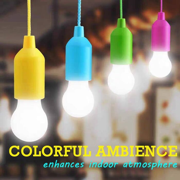 Комплект світлодіодних лампочок із шнуром, що працюють від батарейок, портативний підвісний ліхтар із шнуром для приміщень, вулиці, весілля, надзвичайних ситуацій, кемпінгу, прикраси, садових вечірок, 7-