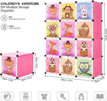 Розширювана дитяча полиця Дитяча шафа Сходинкова полиця Книжкова полиця з дверцятами та 2 вішалками, Глибші відділення, ніж зазвич