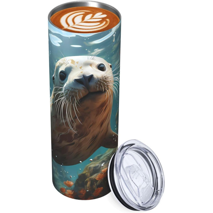 Кухоль з прямою трубочкою, 590 мл, запечатаний цуценя у воді, дорожній кухоль з принтом, підходить для кемпінгу, офісу та дому.