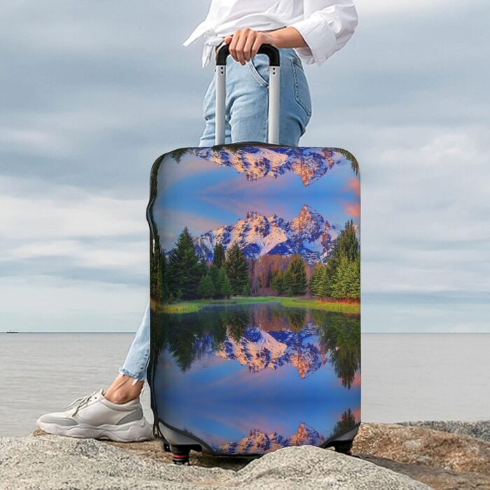 Чохол для валізи BAFAFA Schneeberg з принтом, еластичний захист від подряпин та пилу для багажу, чорний, розмір 80