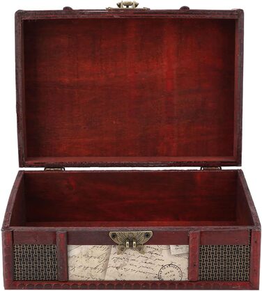 Вінтажна дерев&39яна скринька для зберігання Garosa, великий розмір, органайзер для зберігання книг і ювелірних виробів, декоративна скринька для скарбів у старовинному античному стилі для вечірок і вечірок з дня народження, весільної прикраси (3)