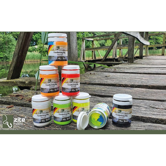 Тісто для форелі Zite Fishing зі смаком часнику 60 г Ефективна плаваюча наживка для форелі Наживка для форелі яскравих неонових кольорів з блискітками, набір із 5 міксів для тіста для форелі