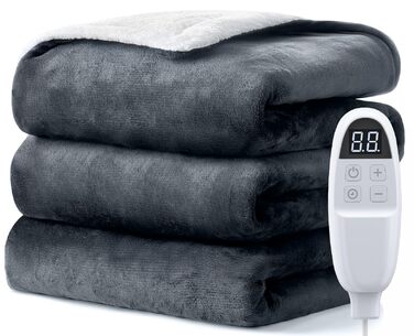 Електрична ковдра з підігрівом XXL 200x180 см, з автоматичним вимкненням, 6 режимів нагріву, для ліжка та дивана, із захистом від перегріву, можна прати 200180 см