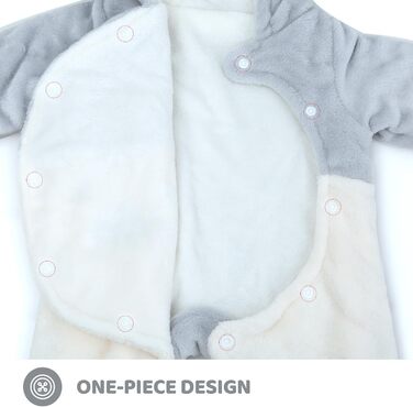 Зимовий комбінезон WYTbaby для малюків, фланелевий, зимовий, для хлопчиків та дівчаток 3-6 місяців, сірий