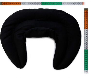 Чорна подушка для шиї зі стійкою - подушка зі спельти - подушка для шиї, подушка з підігрівом - подушка зі зерна та спельти для шиї та плечей