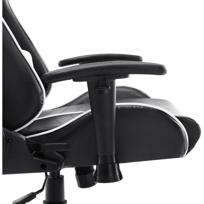 Геймерське крісло, офісне крісло, чорно-біле, штучна шкіра