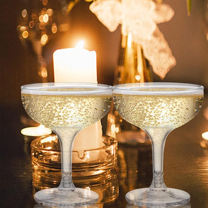 Келихи для шампанського Peohud 20 шт. , небиткі акрилові келихи для шампанського 147 мл, багаторазові келихи для шампанського для