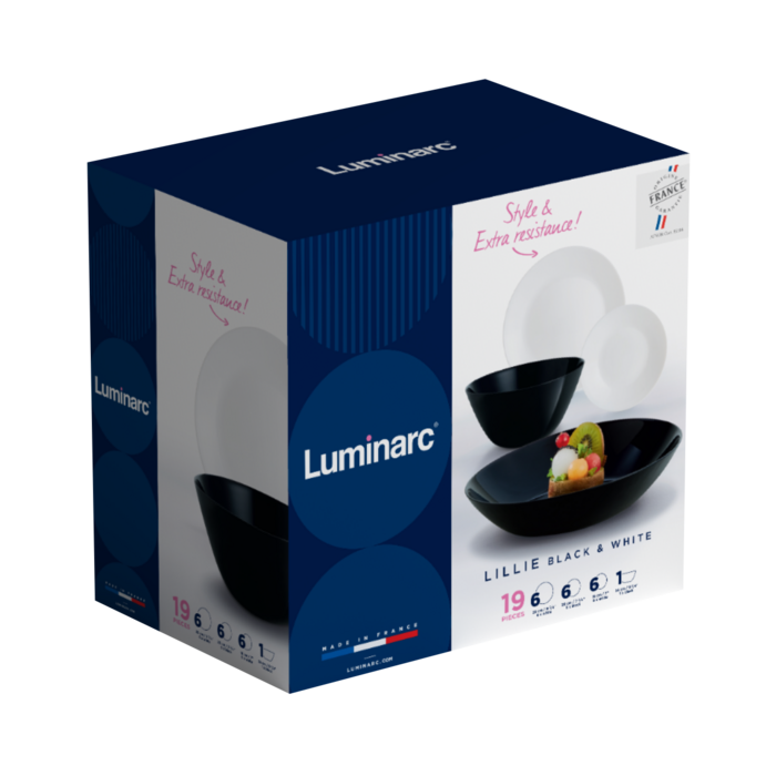 Сервіз Luminarc Lillie Black&White, 19 предметів (7119988)